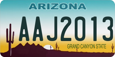 AZ license plate AAJ2013