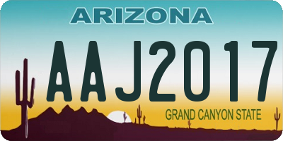 AZ license plate AAJ2017