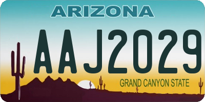 AZ license plate AAJ2029