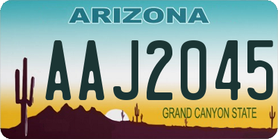 AZ license plate AAJ2045