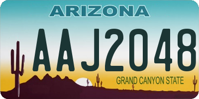 AZ license plate AAJ2048