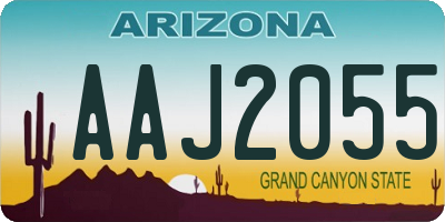 AZ license plate AAJ2055