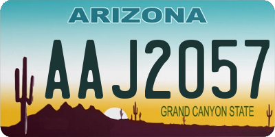 AZ license plate AAJ2057