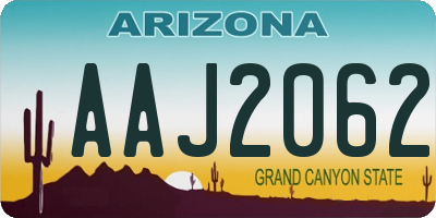 AZ license plate AAJ2062