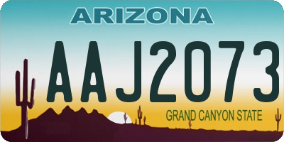 AZ license plate AAJ2073