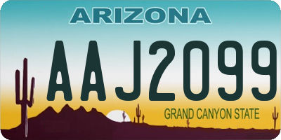 AZ license plate AAJ2099