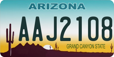 AZ license plate AAJ2108