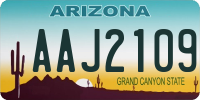 AZ license plate AAJ2109