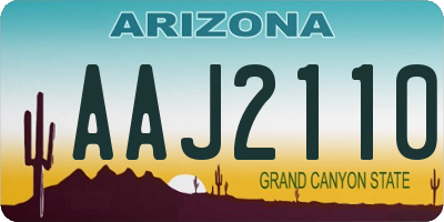 AZ license plate AAJ2110