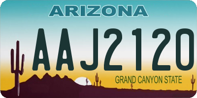 AZ license plate AAJ2120