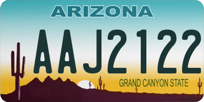 AZ license plate AAJ2122