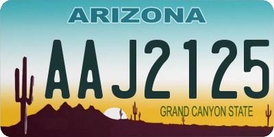 AZ license plate AAJ2125