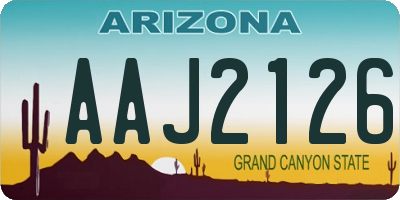 AZ license plate AAJ2126