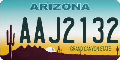 AZ license plate AAJ2132