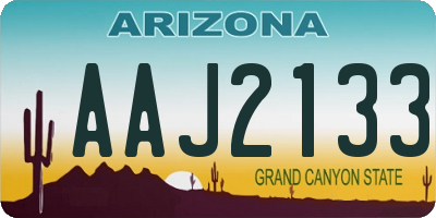 AZ license plate AAJ2133