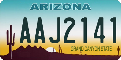AZ license plate AAJ2141