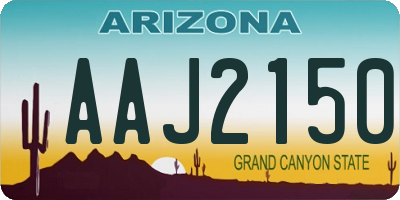 AZ license plate AAJ2150