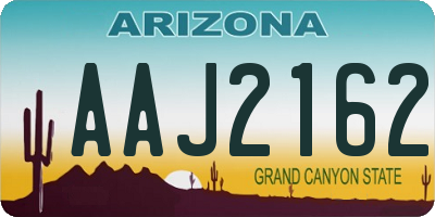 AZ license plate AAJ2162