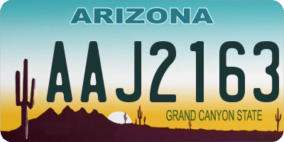 AZ license plate AAJ2163