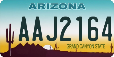 AZ license plate AAJ2164