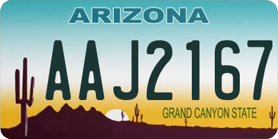 AZ license plate AAJ2167