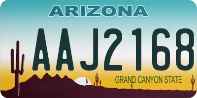 AZ license plate AAJ2168