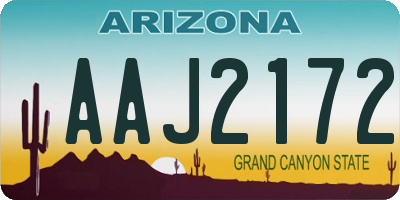 AZ license plate AAJ2172