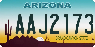 AZ license plate AAJ2173