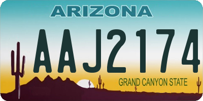 AZ license plate AAJ2174