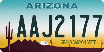 AZ license plate AAJ2177