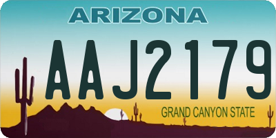 AZ license plate AAJ2179