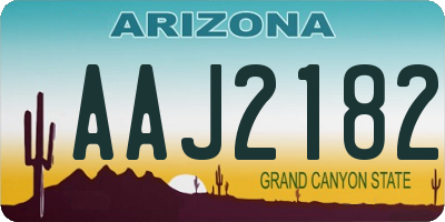 AZ license plate AAJ2182