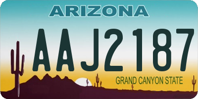 AZ license plate AAJ2187