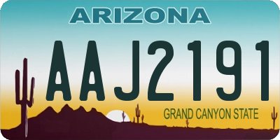 AZ license plate AAJ2191