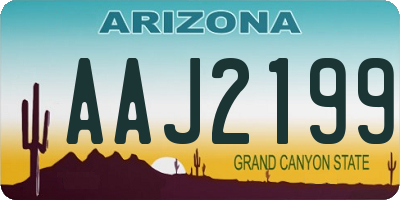 AZ license plate AAJ2199