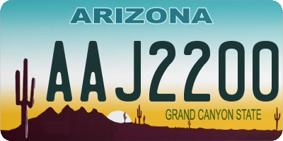 AZ license plate AAJ2200