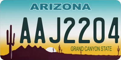 AZ license plate AAJ2204