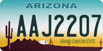 AZ license plate AAJ2207