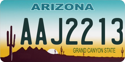 AZ license plate AAJ2213