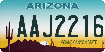 AZ license plate AAJ2216