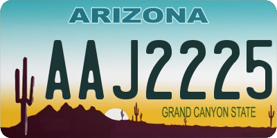 AZ license plate AAJ2225