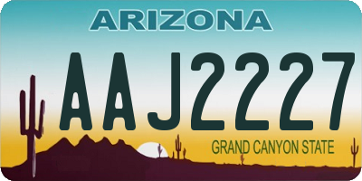 AZ license plate AAJ2227
