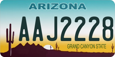 AZ license plate AAJ2228