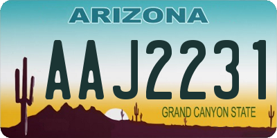 AZ license plate AAJ2231