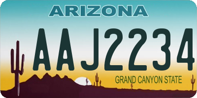 AZ license plate AAJ2234