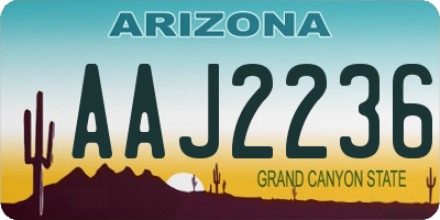 AZ license plate AAJ2236