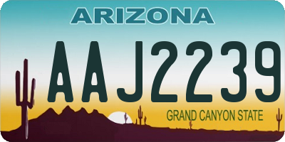 AZ license plate AAJ2239