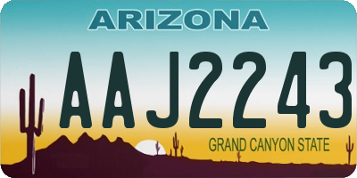 AZ license plate AAJ2243