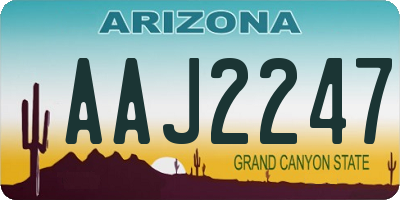 AZ license plate AAJ2247