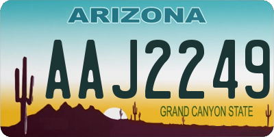 AZ license plate AAJ2249